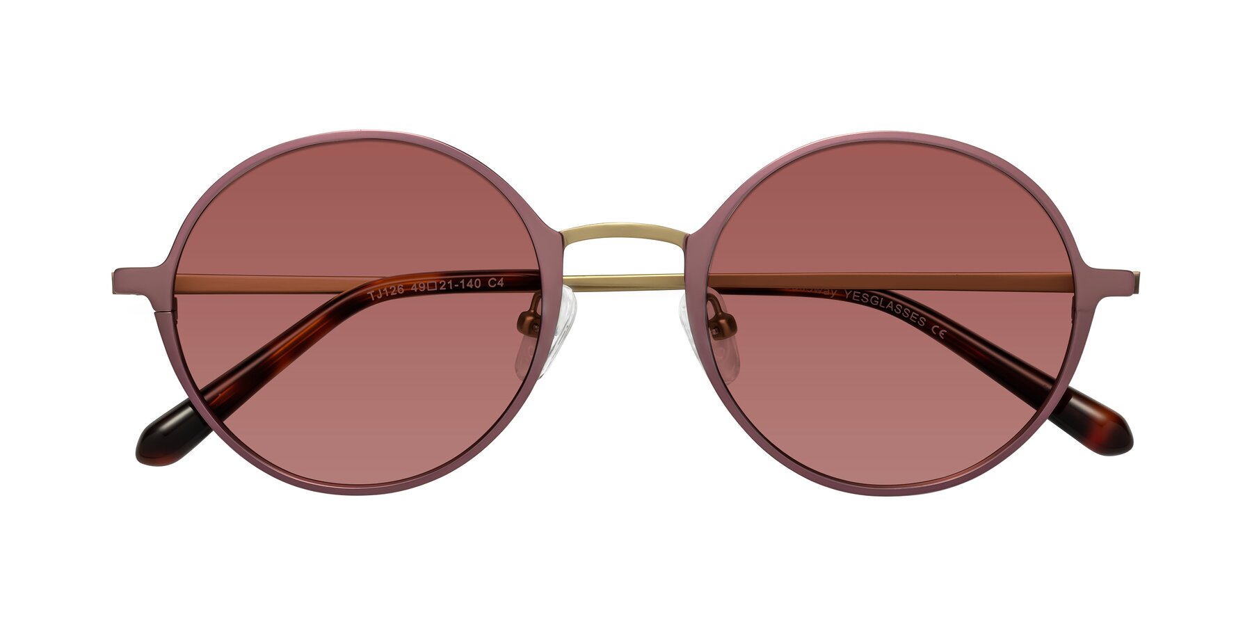 Folded Front of Calloway in Violet-Copper with Garnet Tinted Lenses