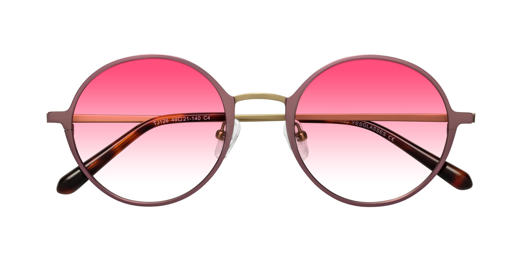 Folded Front of Calloway in Violet-Copper with Pink Gradient Lenses