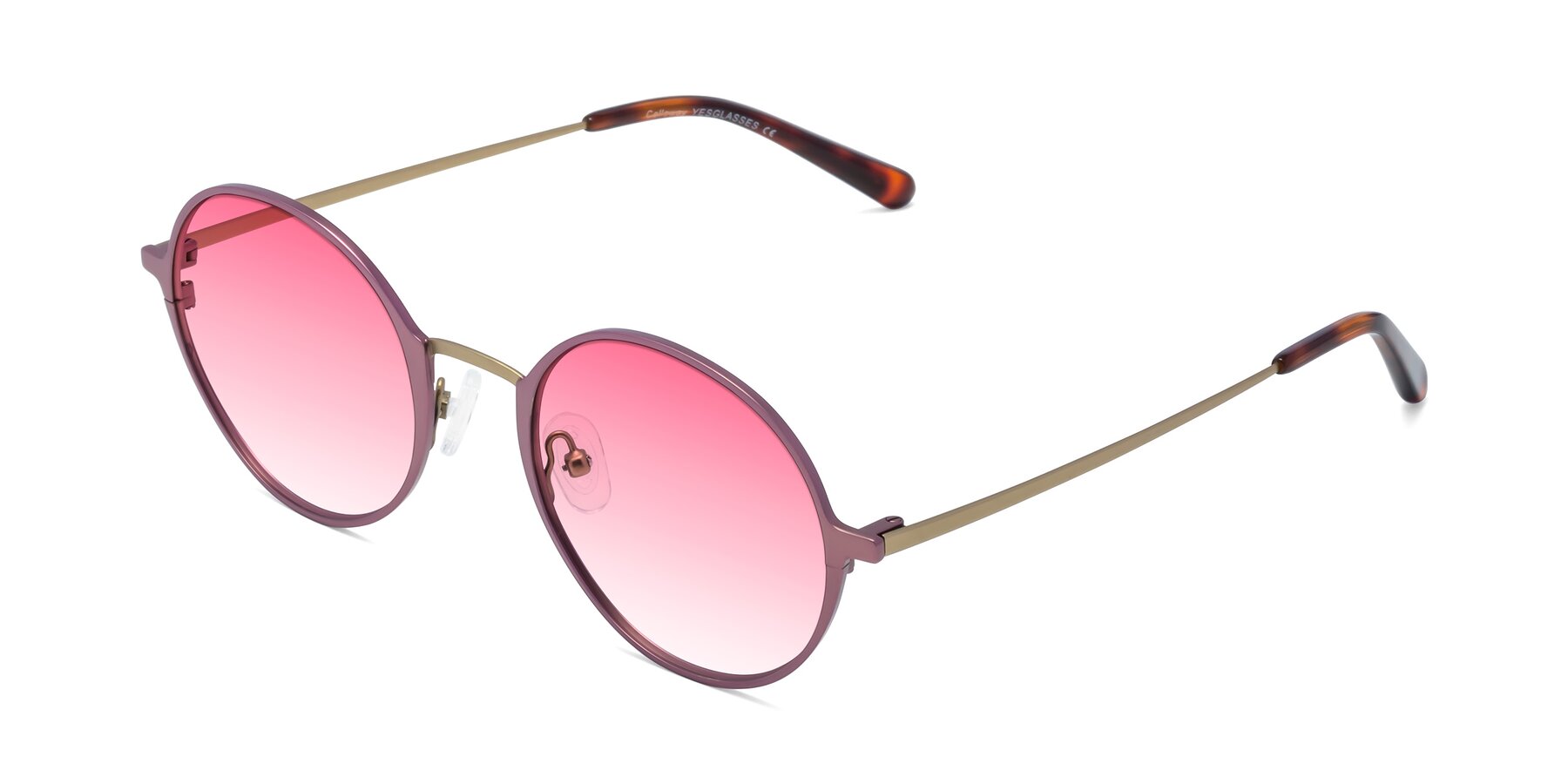 Angle of Calloway in Violet-Copper with Pink Gradient Lenses