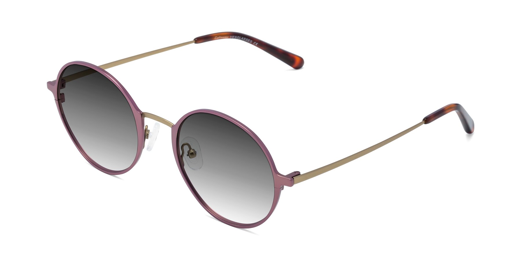 Angle of Calloway in Violet-Copper with Gray Gradient Lenses