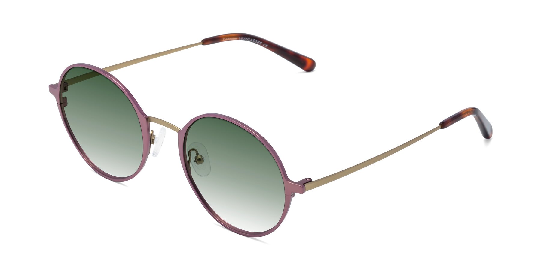 Angle of Calloway in Violet-Copper with Green Gradient Lenses
