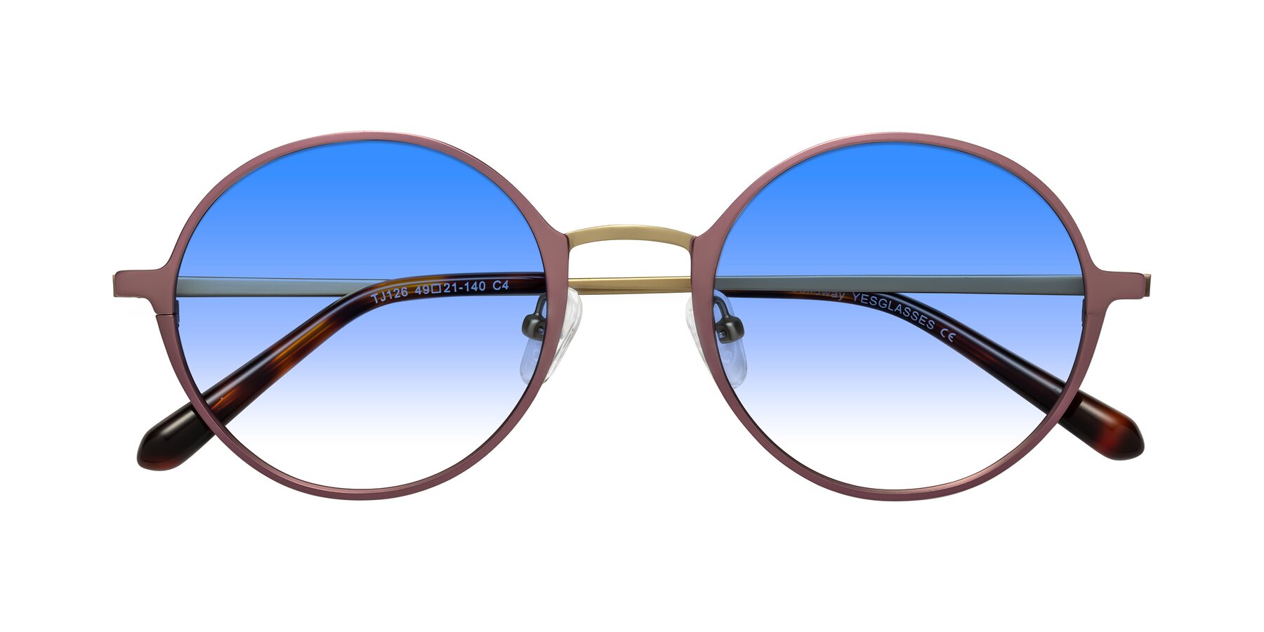 Folded Front of Calloway in Violet-Copper with Blue Gradient Lenses