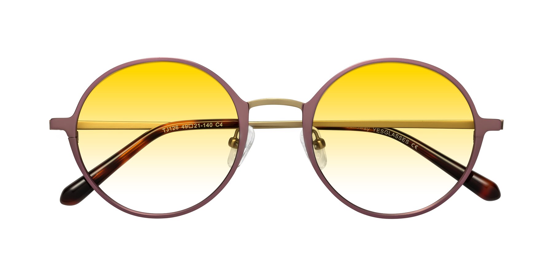 Folded Front of Calloway in Violet-Copper with Yellow Gradient Lenses