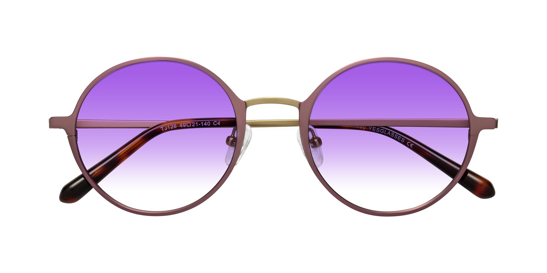 Folded Front of Calloway in Violet-Copper with Purple Gradient Lenses