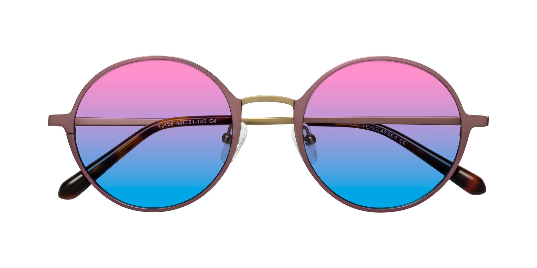 Folded Front of Calloway in Violet-Copper with Pink / Blue Gradient Lenses