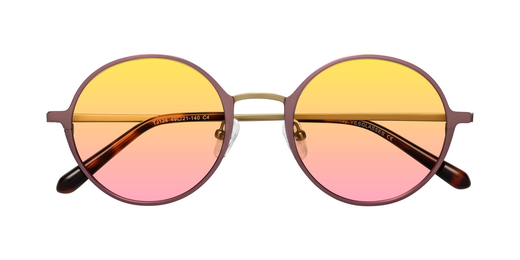 Folded Front of Calloway in Violet-Copper with Yellow / Pink Gradient Lenses