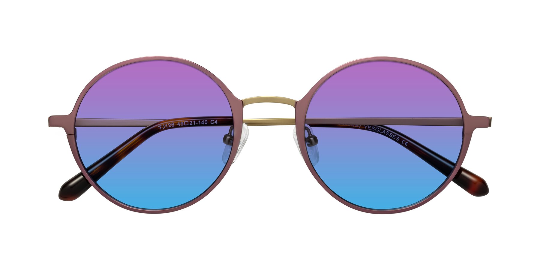 Folded Front of Calloway in Violet-Copper with Purple / Blue Gradient Lenses
