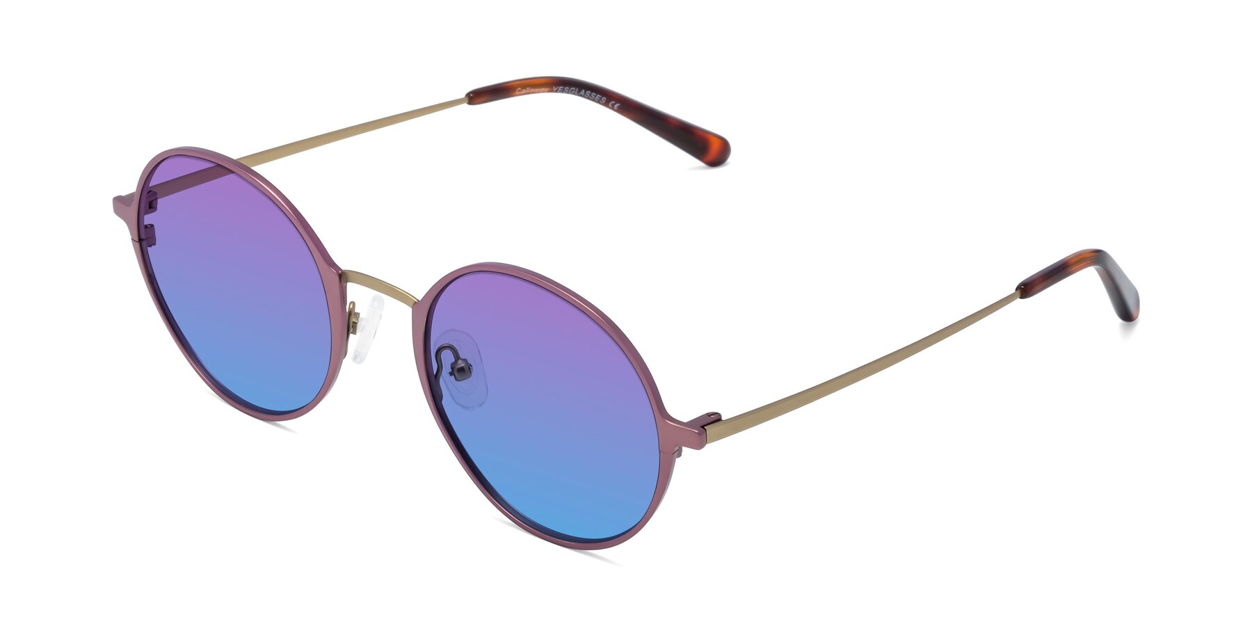 Angle of Calloway in Violet-Copper with Purple / Blue Gradient Lenses