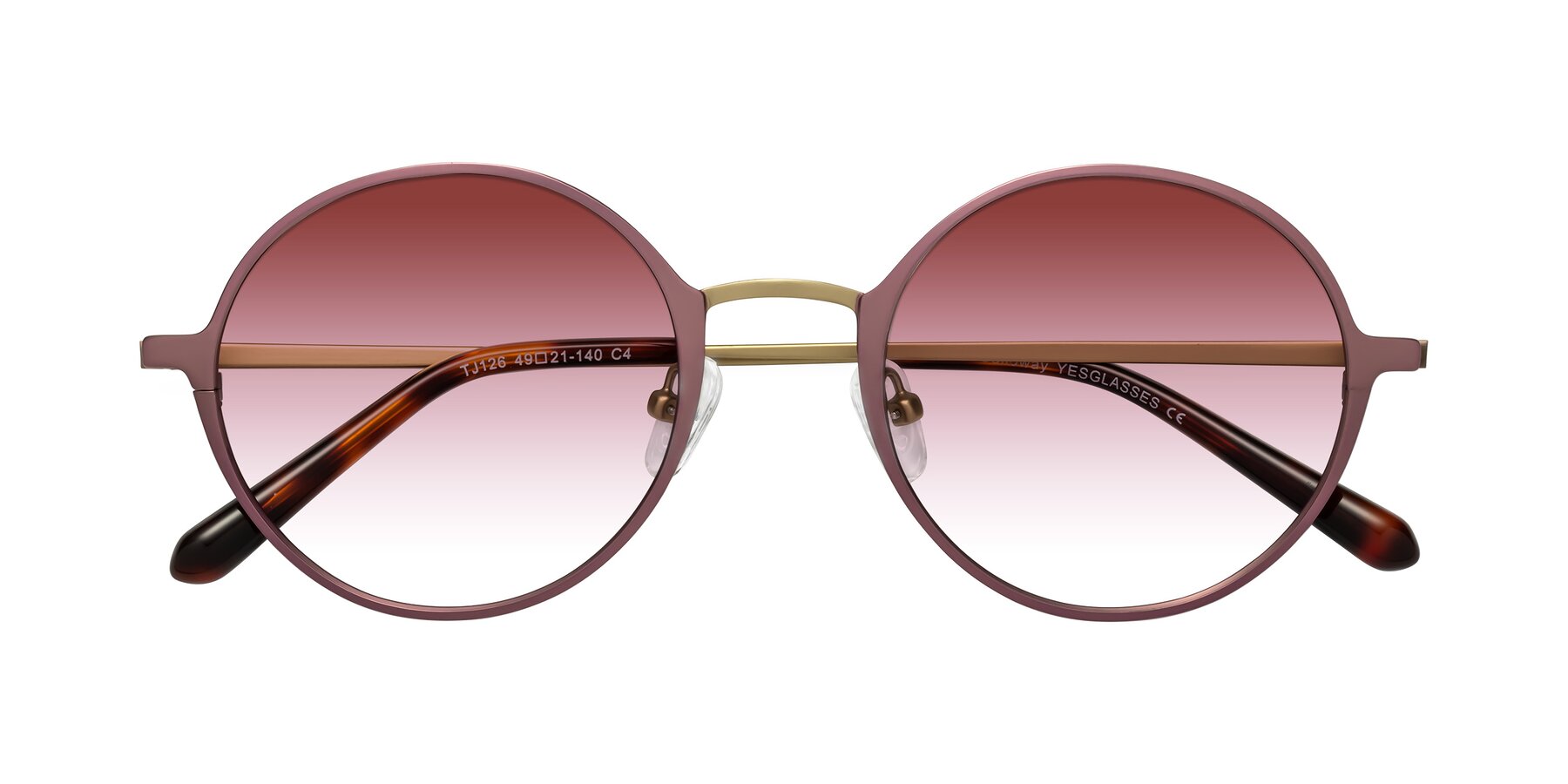 Folded Front of Calloway in Violet-Copper with Garnet Gradient Lenses