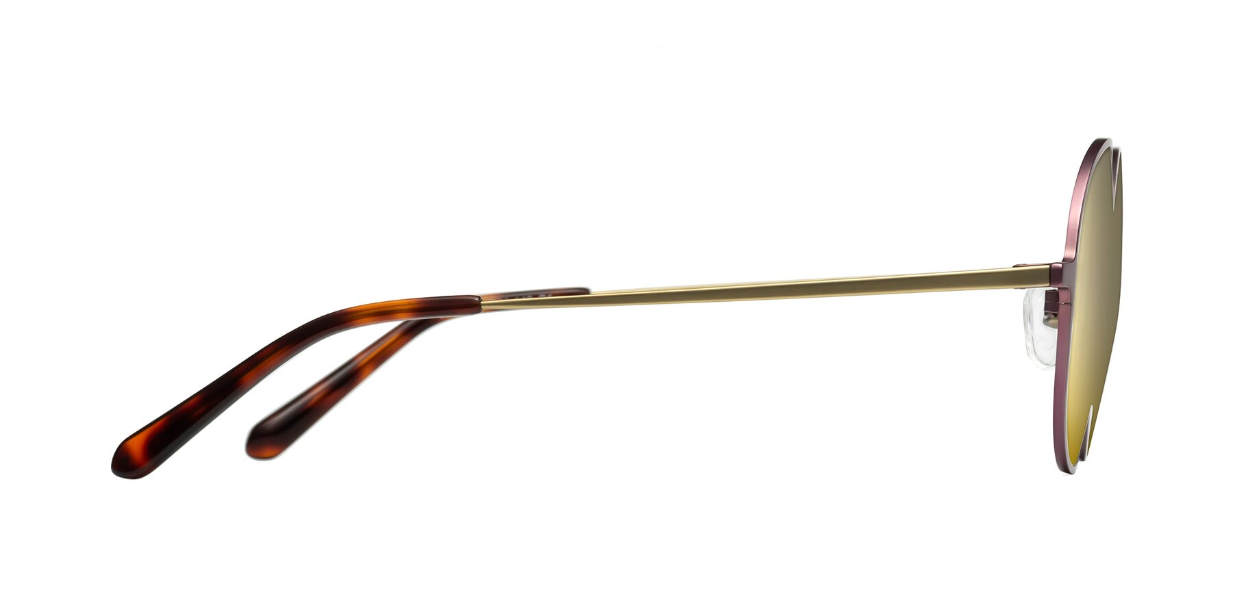 Side of Calloway in Violet-Copper with Gold Mirrored Lenses