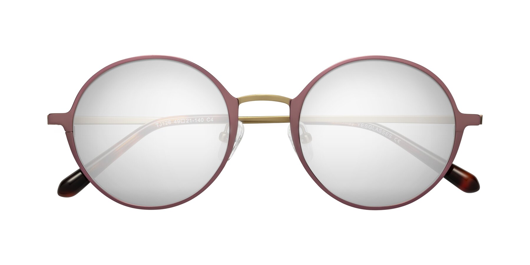 Folded Front of Calloway in Violet-Copper with Silver Mirrored Lenses