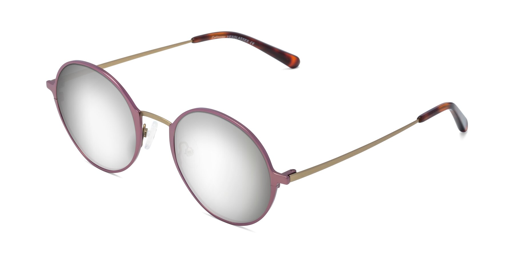 Angle of Calloway in Violet-Copper with Silver Mirrored Lenses