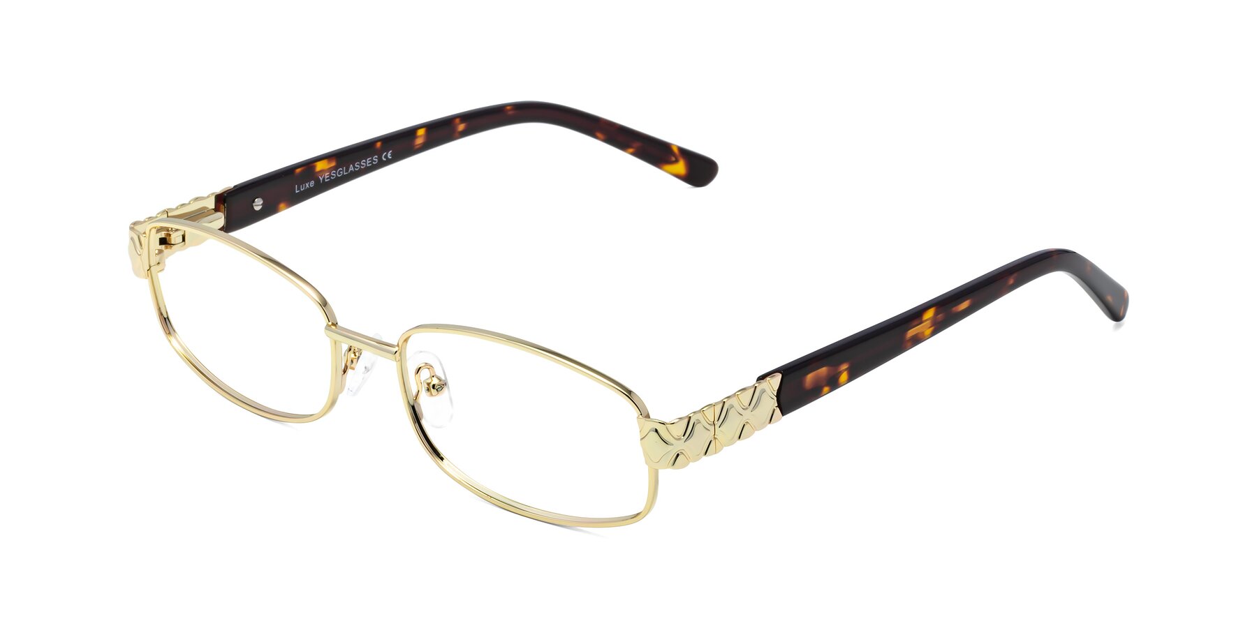 Angle of Luxe in Gold with Clear Blue Light Blocking Lenses