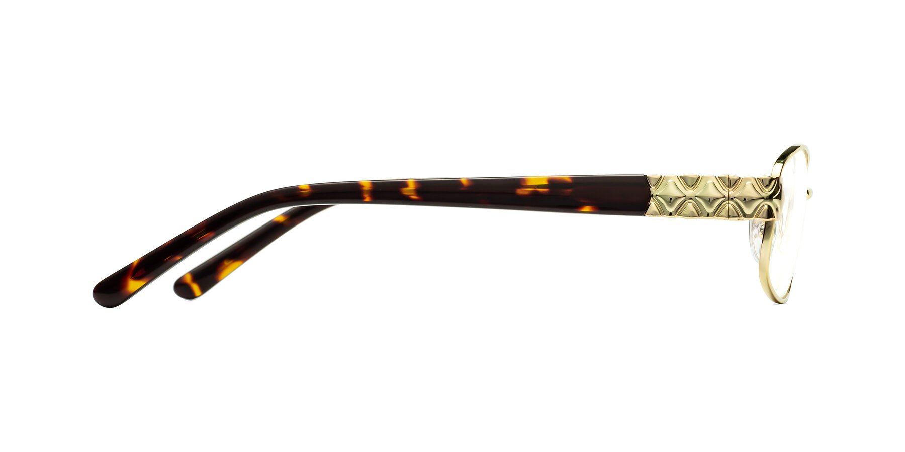 Side of Luxe in Gold with Clear Reading Eyeglass Lenses