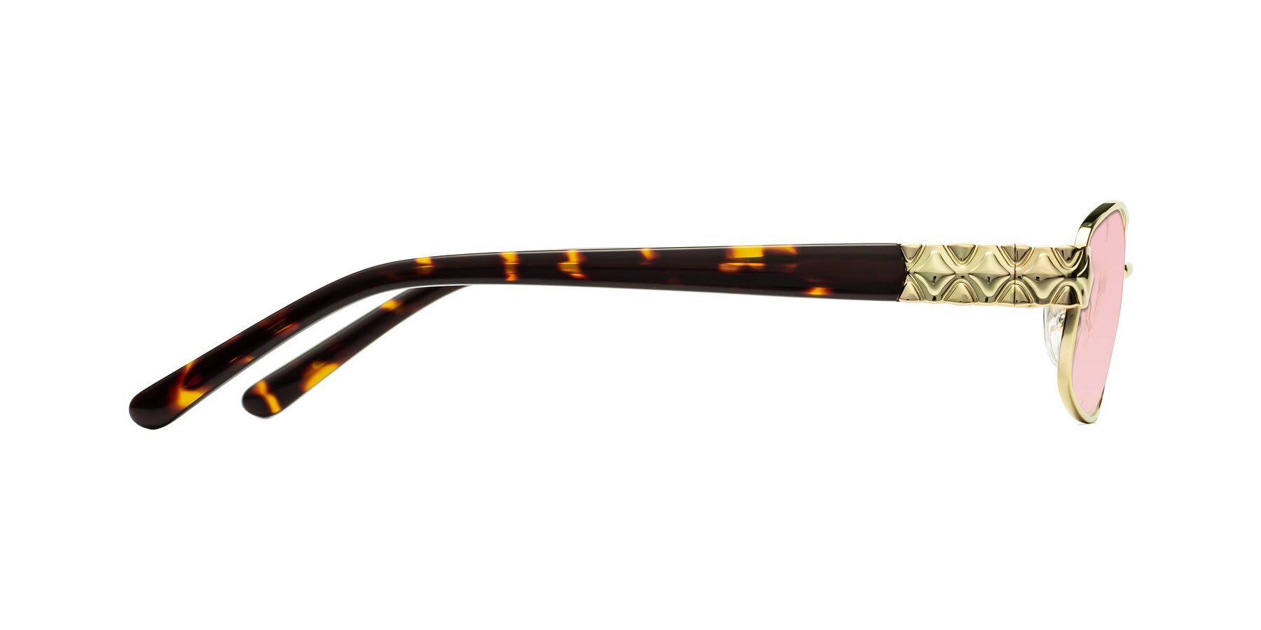 Side of Luxe in Gold with Light Garnet Tinted Lenses