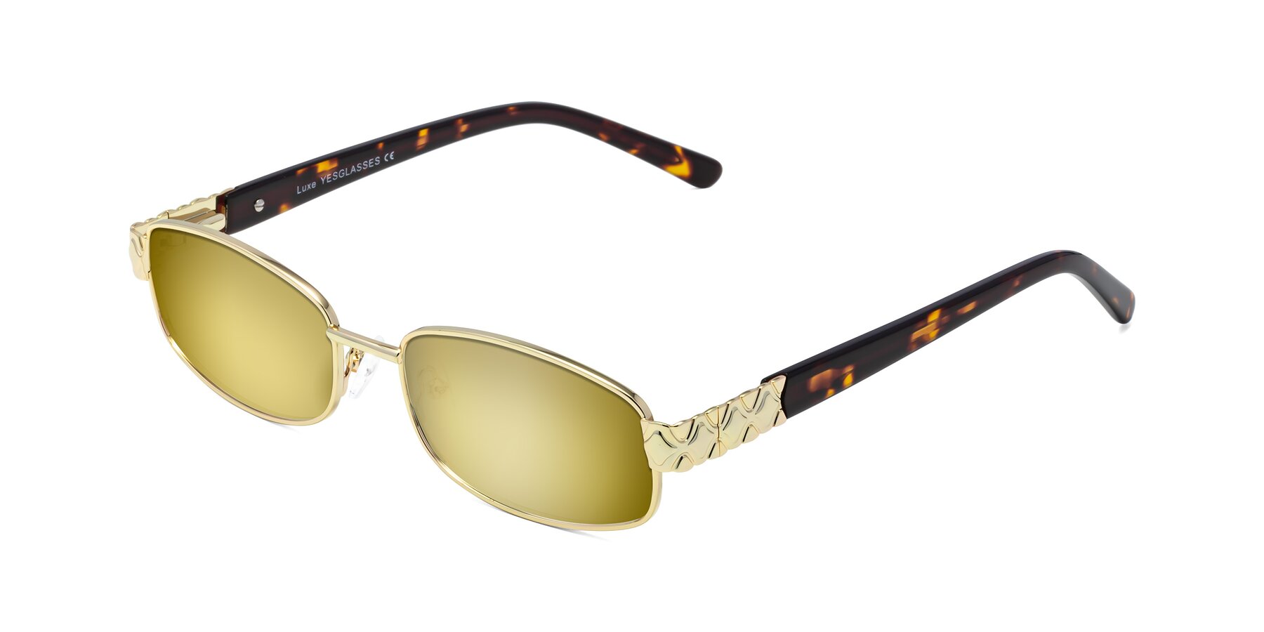 Angle of Luxe in Gold with Gold Mirrored Lenses