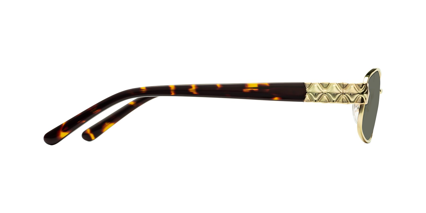 Side of Luxe in Gold with Gray Polarized Lenses