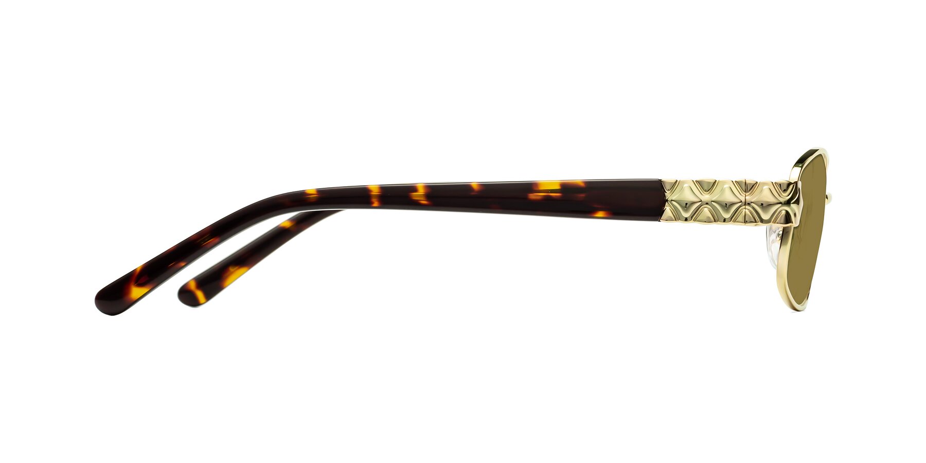 Side of Luxe in Gold with Brown Polarized Lenses