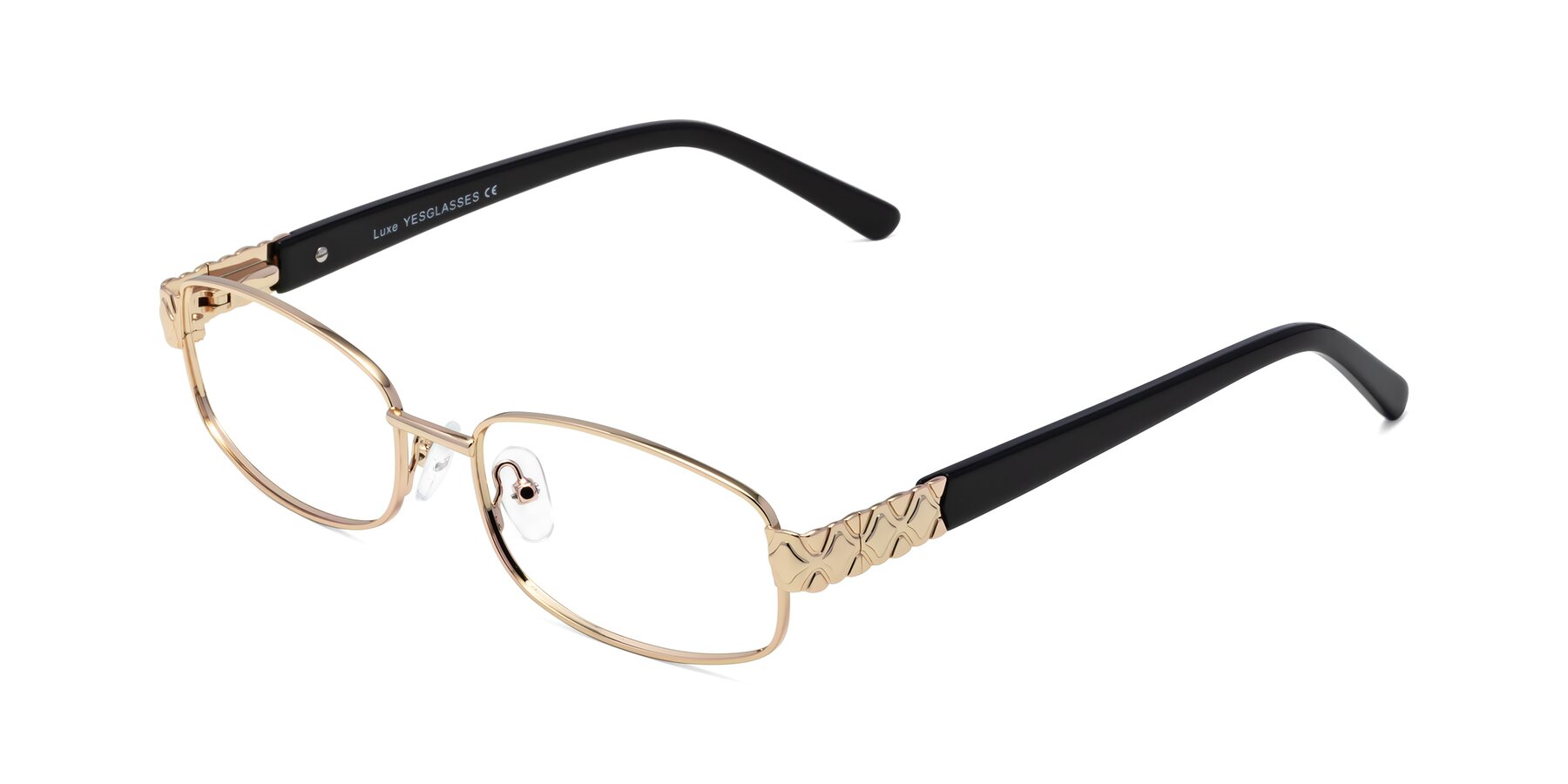 Angle of Luxe in Rose Gold with Clear Reading Eyeglass Lenses