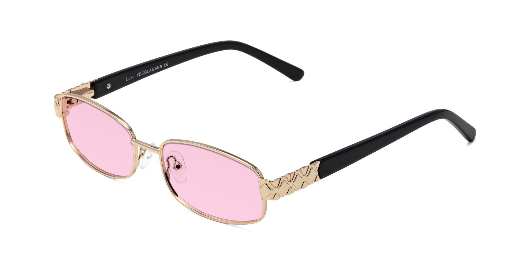 Angle of Luxe in Rose Gold with Light Pink Tinted Lenses