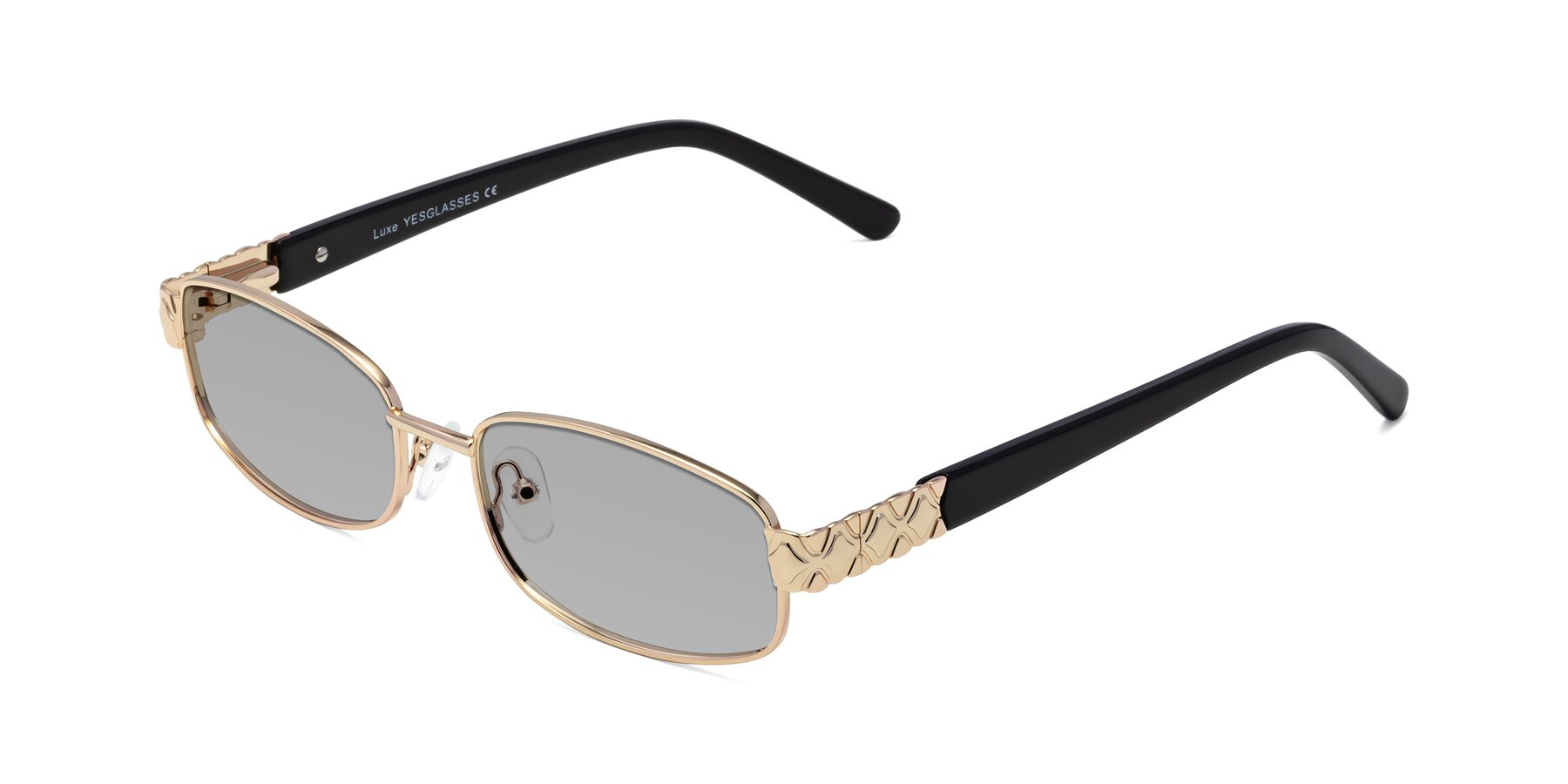 Angle of Luxe in Rose Gold with Light Gray Tinted Lenses