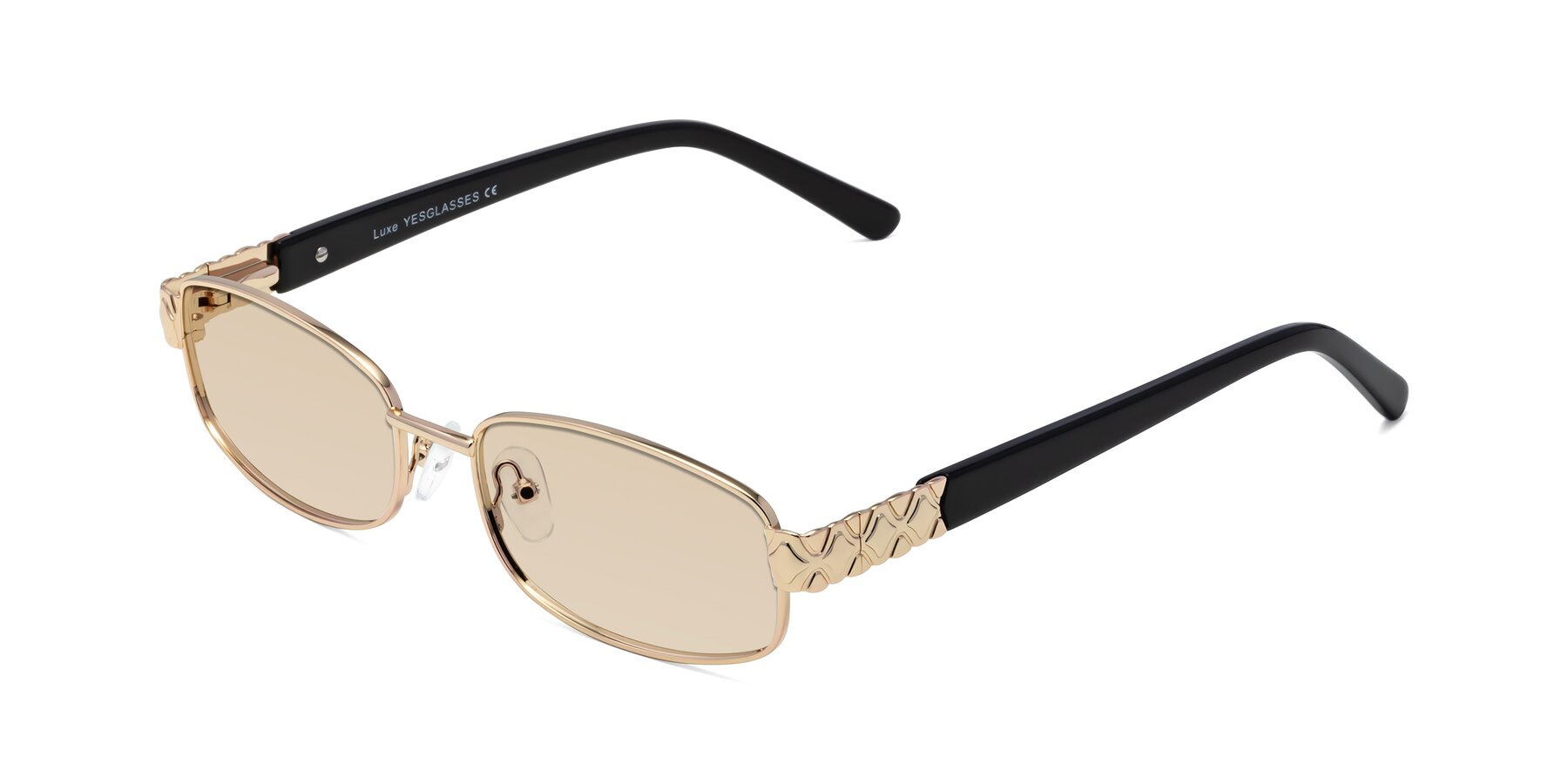 Angle of Luxe in Rose Gold with Light Brown Tinted Lenses