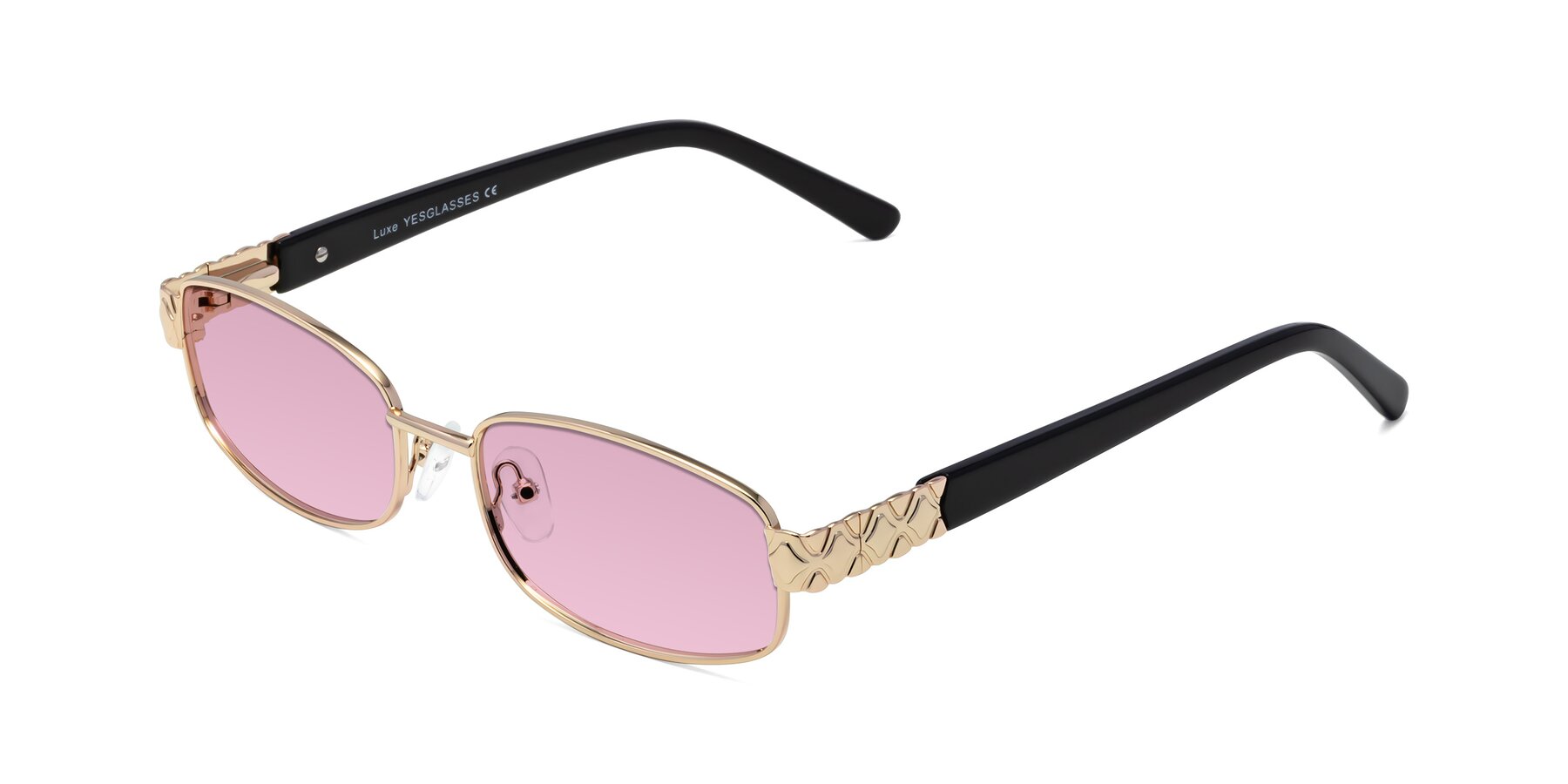 Angle of Luxe in Rose Gold with Light Wine Tinted Lenses