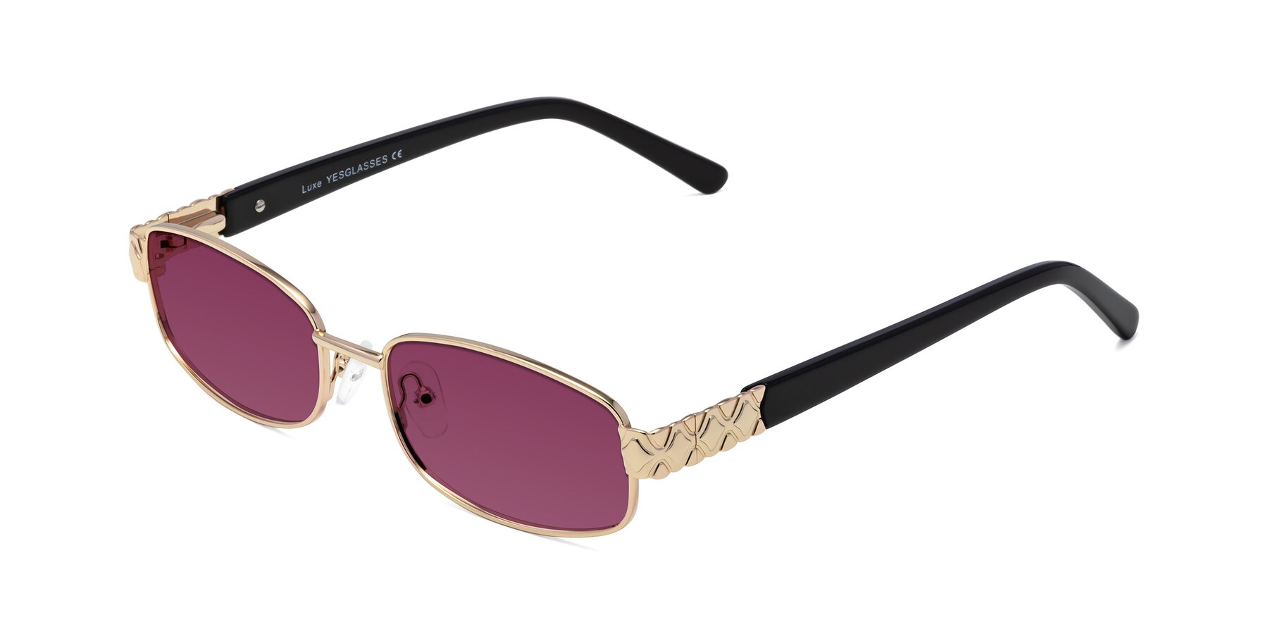 Angle of Luxe in Rose Gold with Wine Tinted Lenses