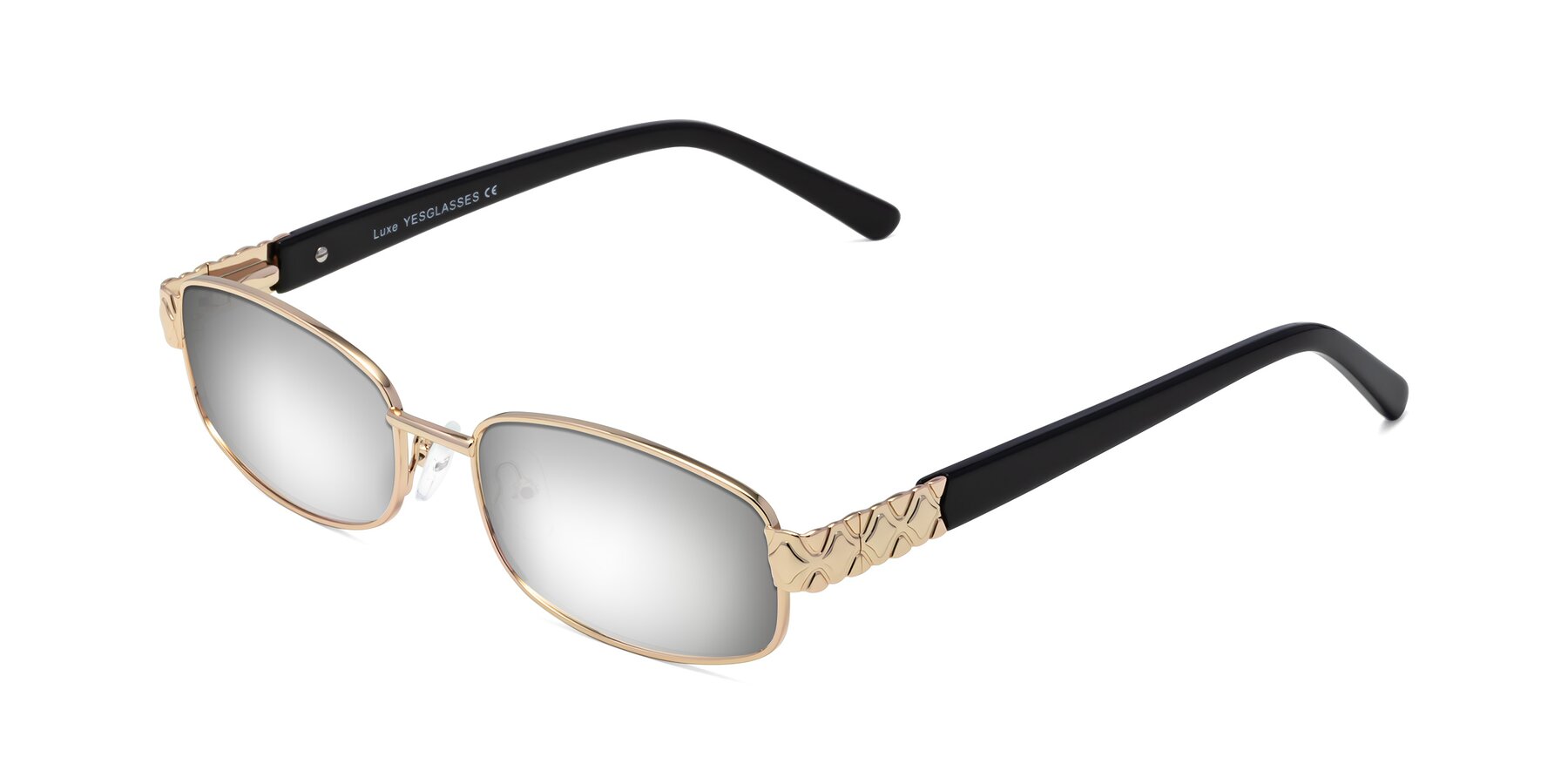 Angle of Luxe in Rose Gold with Silver Mirrored Lenses
