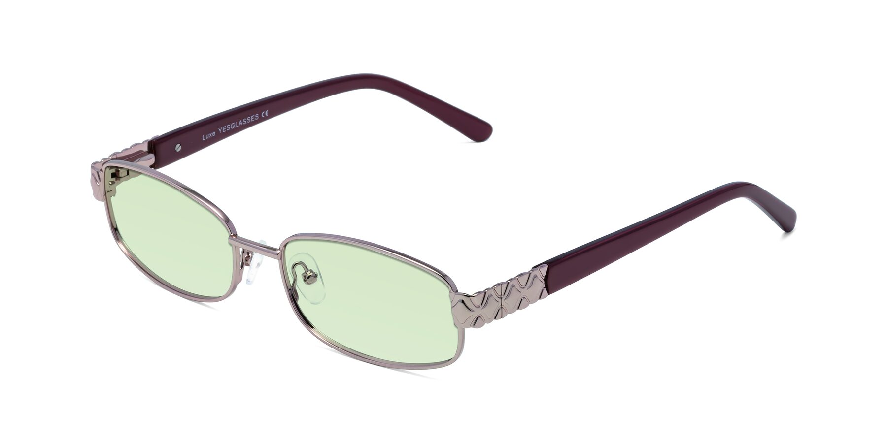 Angle of Luxe in Light Pink with Light Green Tinted Lenses