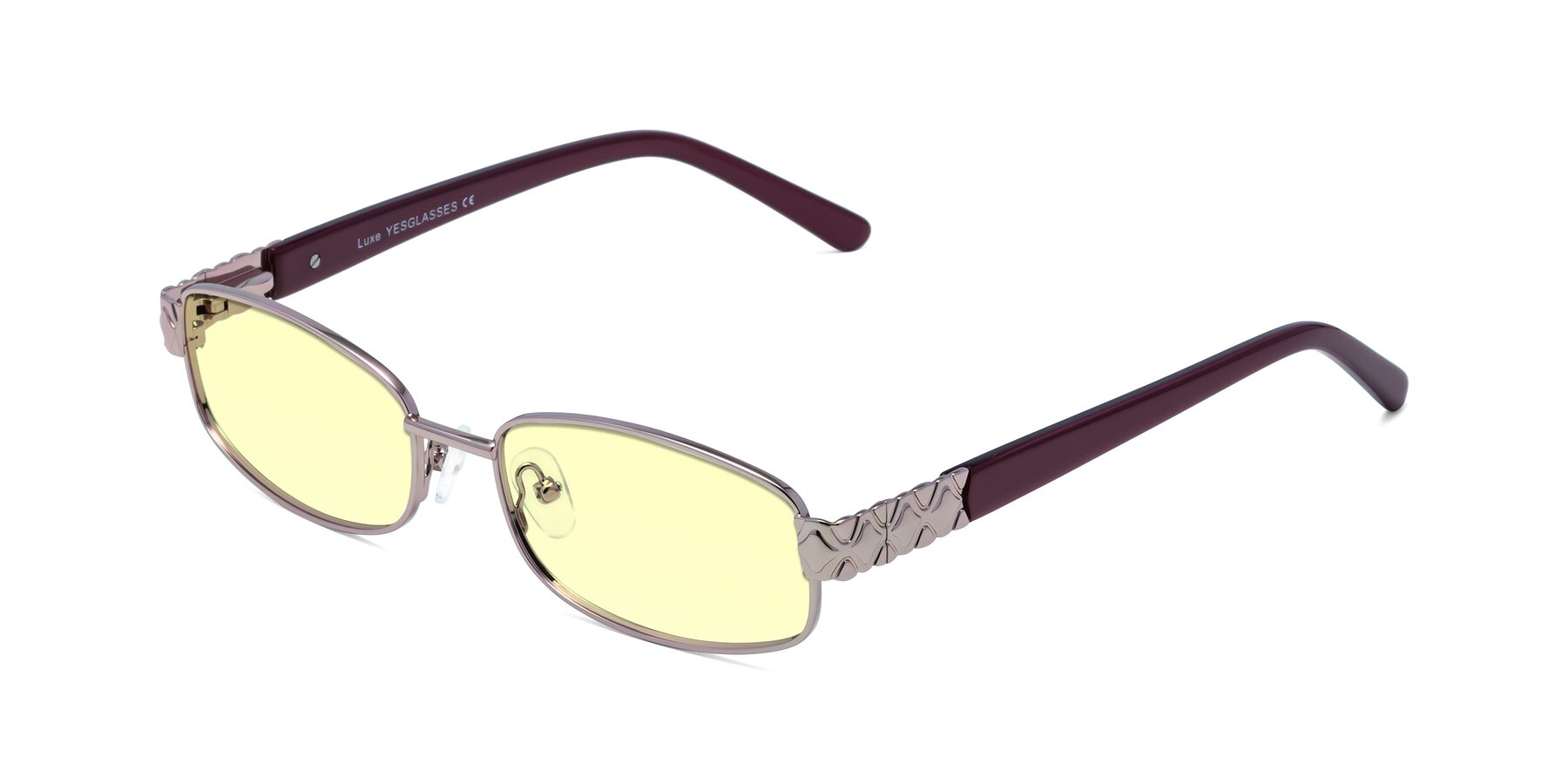 Angle of Luxe in Light Pink with Light Yellow Tinted Lenses