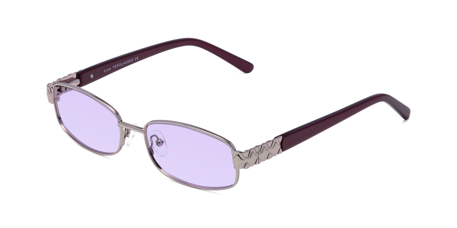 Angle of Luxe in Light Pink with Light Purple Tinted Lenses