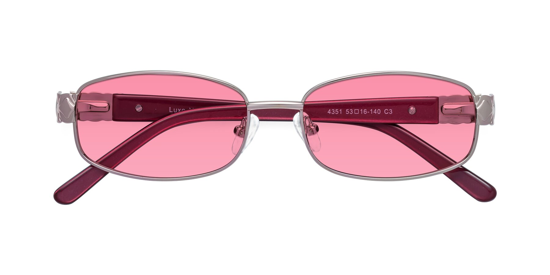 Folded Front of Luxe in Light Pink with Pink Tinted Lenses