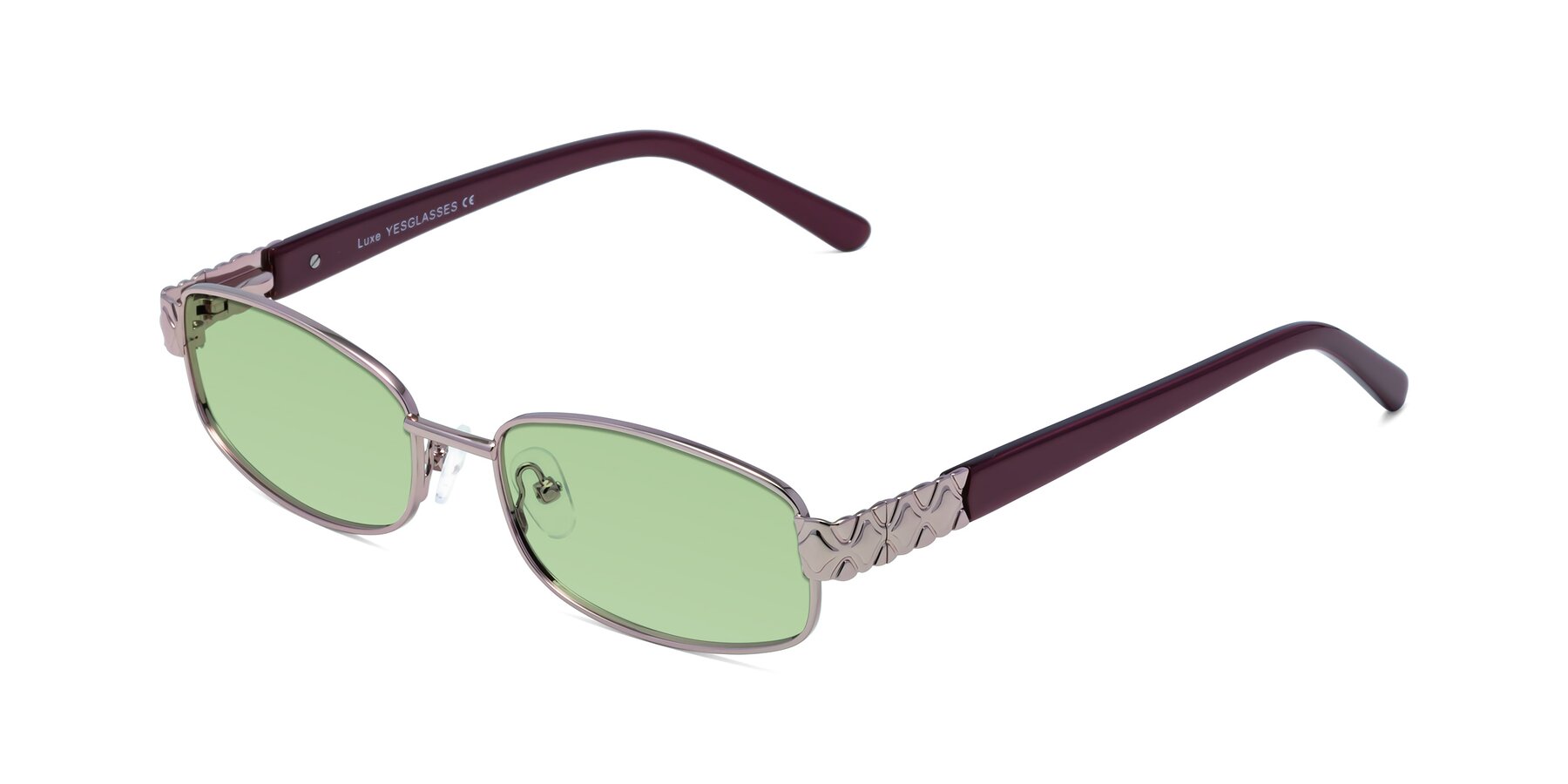 Angle of Luxe in Light Pink with Medium Green Tinted Lenses