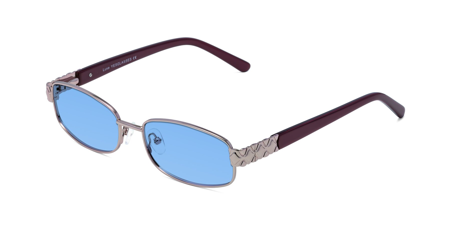 Angle of Luxe in Light Pink with Medium Blue Tinted Lenses