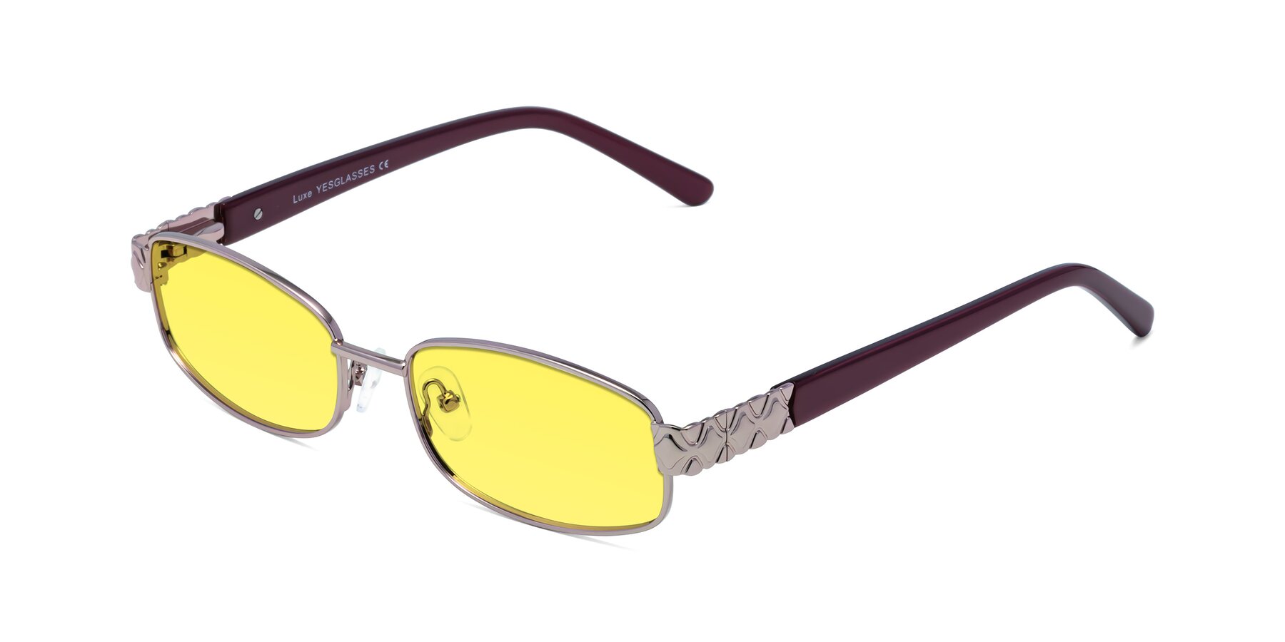 Angle of Luxe in Light Pink with Medium Yellow Tinted Lenses
