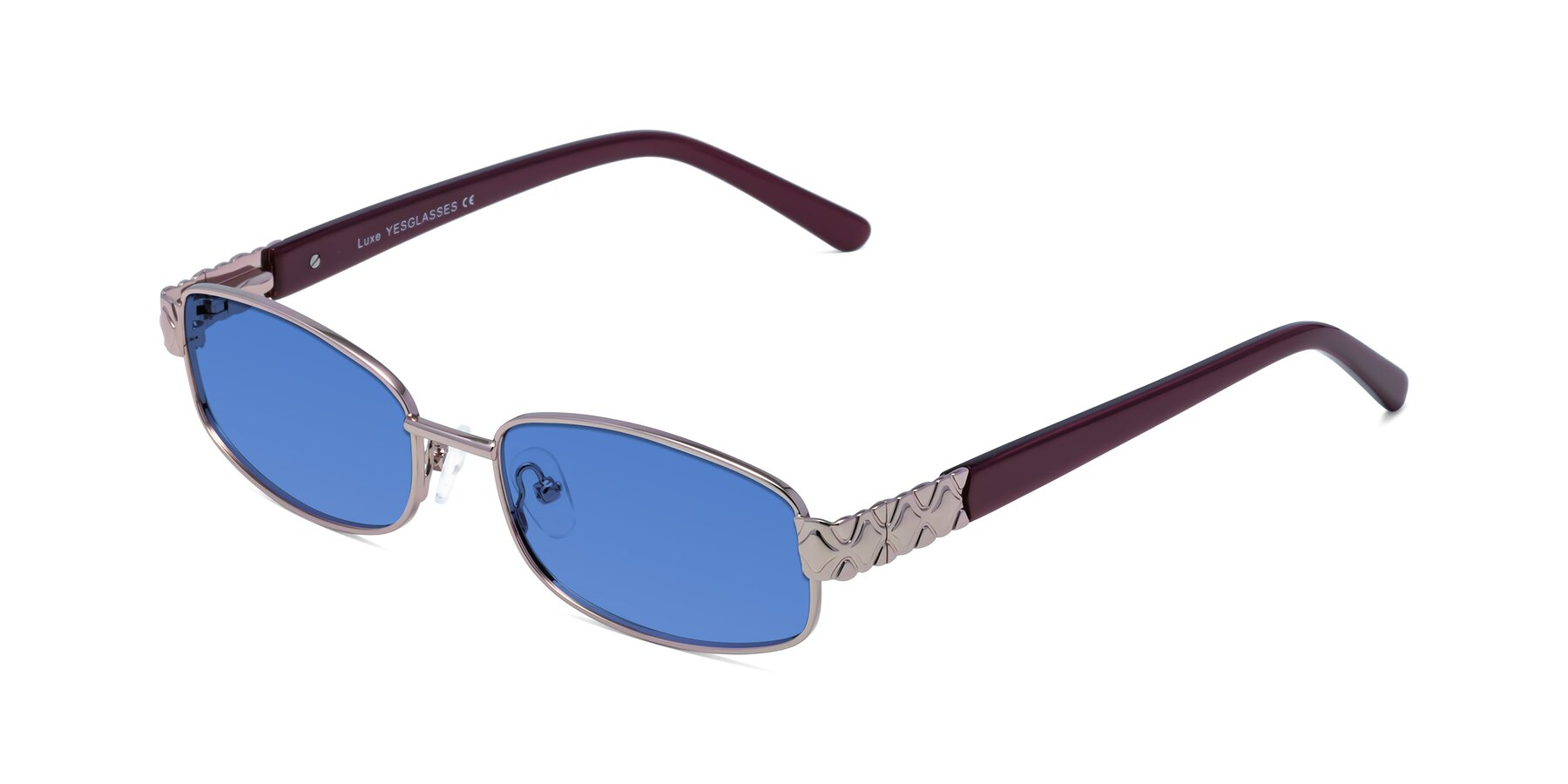 Angle of Luxe in Light Pink with Blue Tinted Lenses