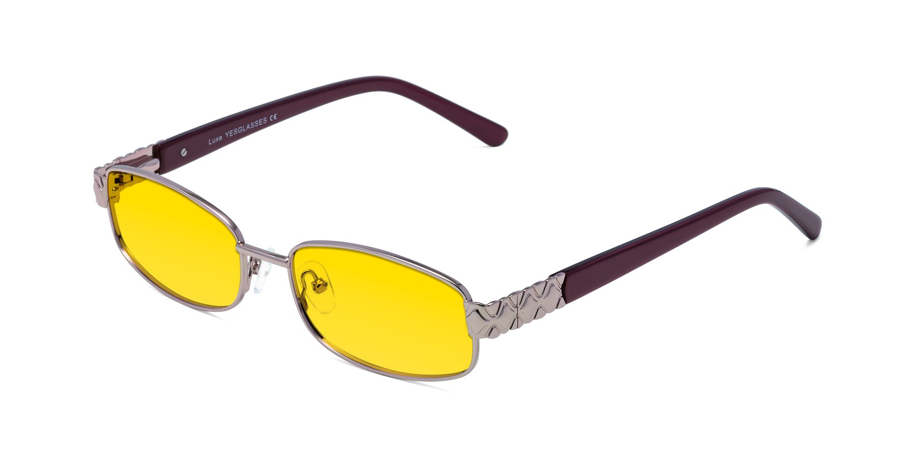 Angle of Luxe in Light Pink with Yellow Tinted Lenses