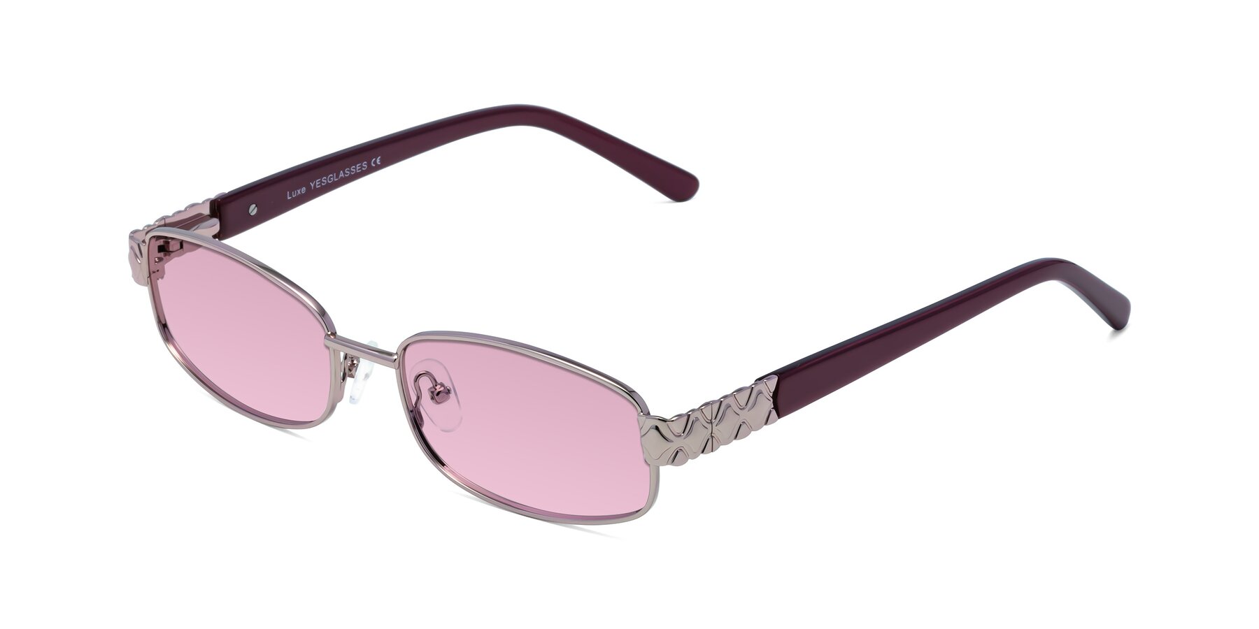 Angle of Luxe in Light Pink with Light Wine Tinted Lenses