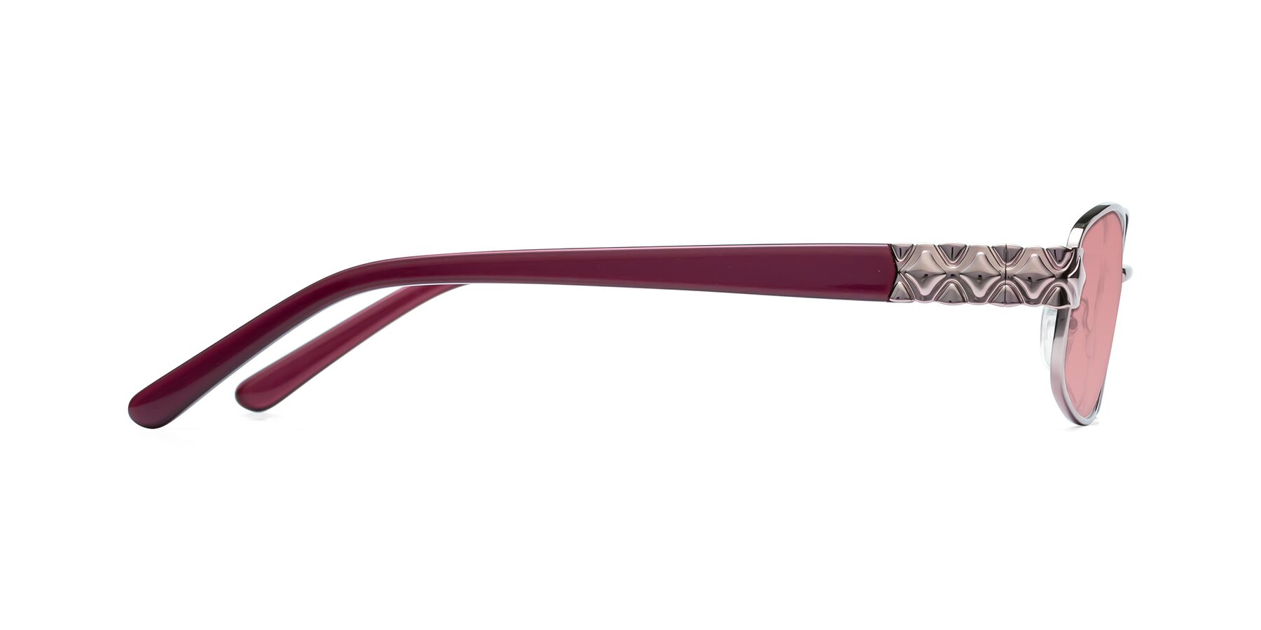 Side of Luxe in Light Pink with Medium Garnet Tinted Lenses