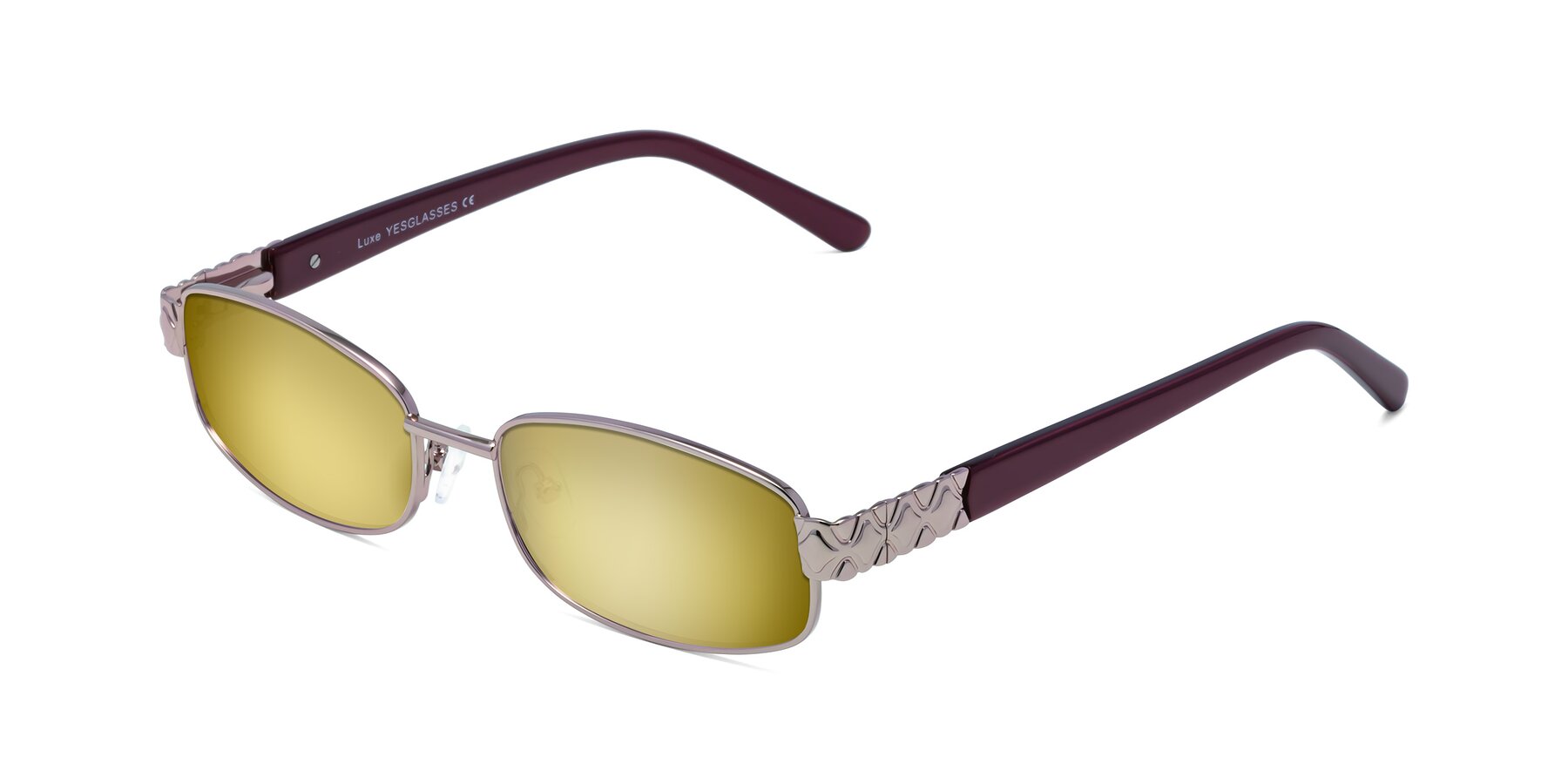 Angle of Luxe in Light Pink with Gold Mirrored Lenses