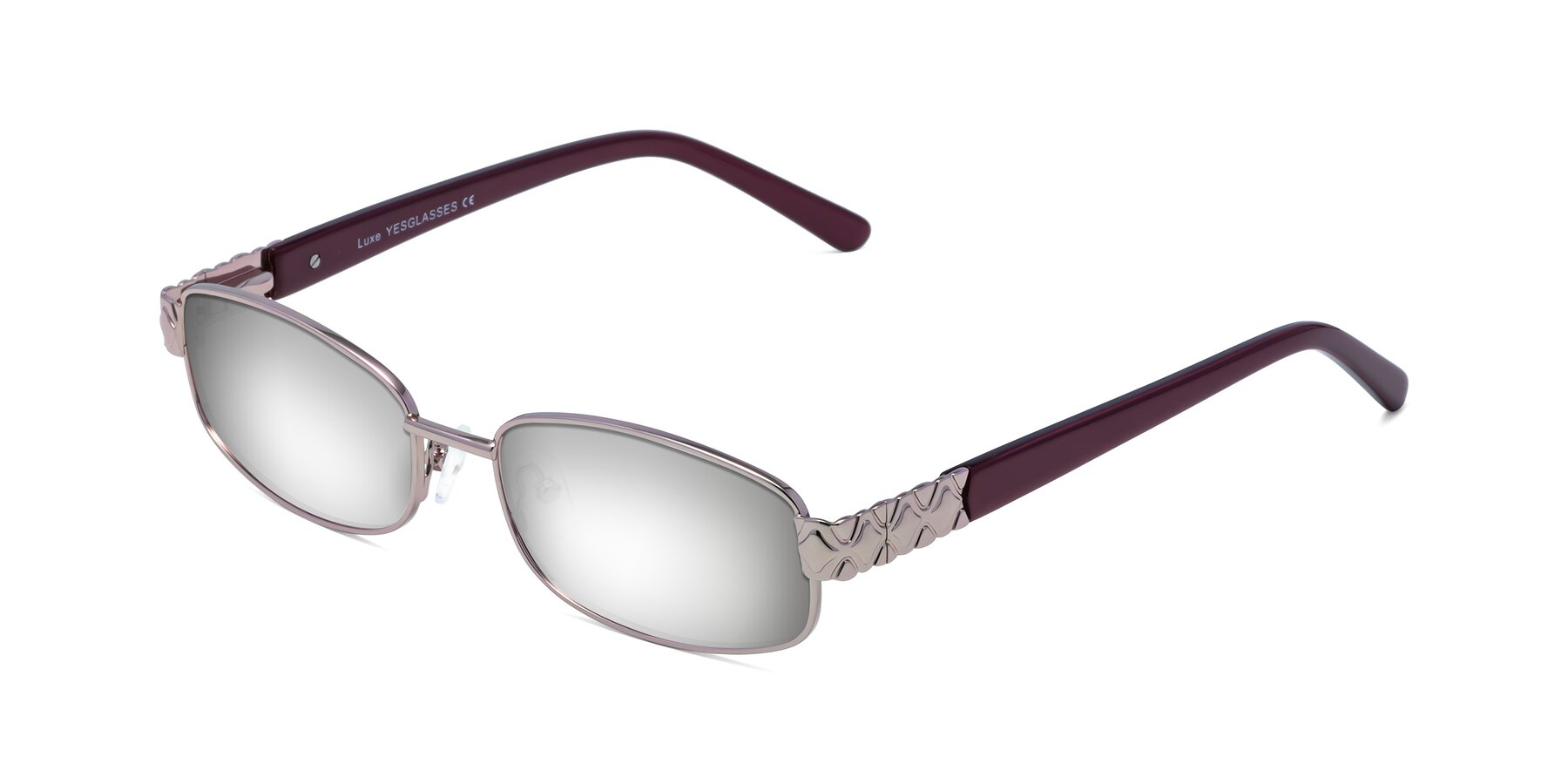 Angle of Luxe in Light Pink with Silver Mirrored Lenses