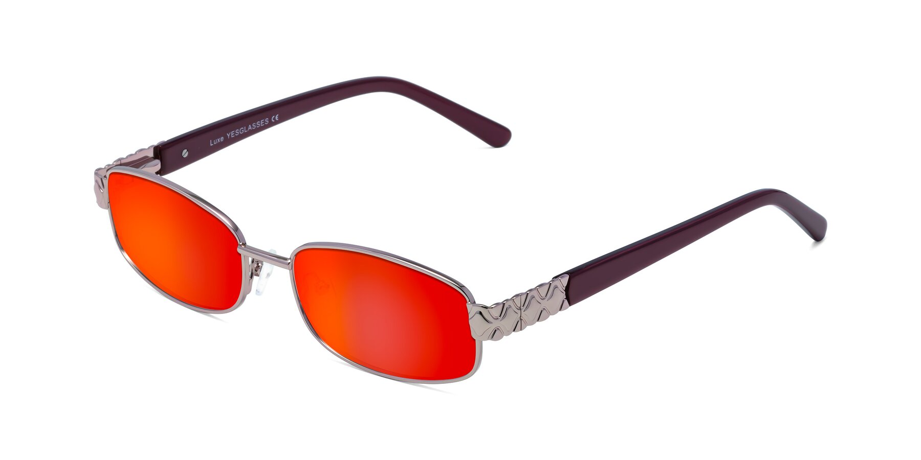 Angle of Luxe in Light Pink with Red Gold Mirrored Lenses