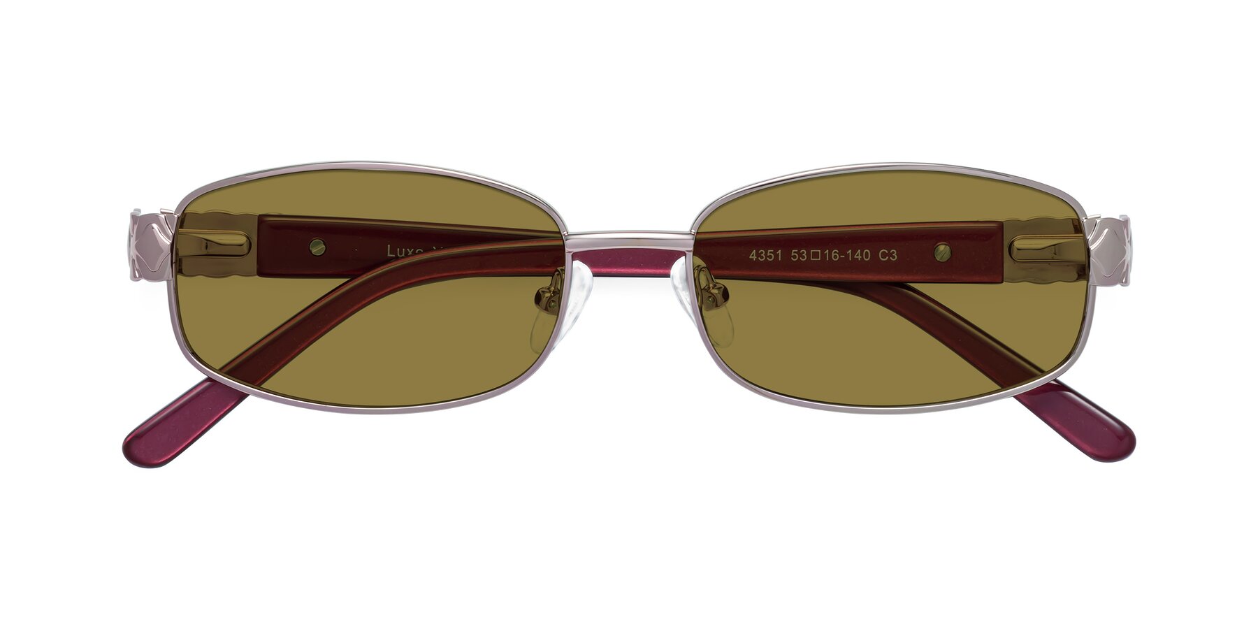 Folded Front of Luxe in Light Pink with Brown Polarized Lenses