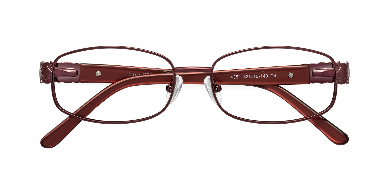 Wine Classic Metal Rectangle Eyeglasses - Luxe