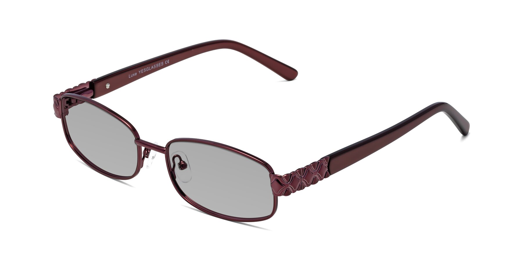 Angle of Luxe in Wine with Light Gray Tinted Lenses