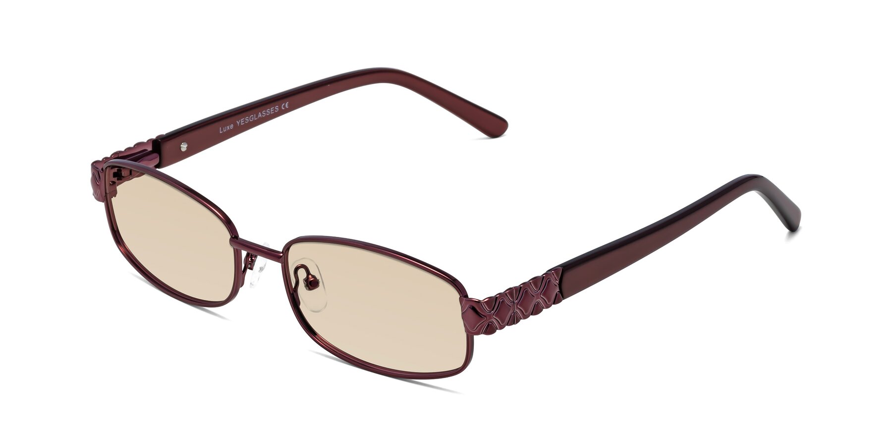 Angle of Luxe in Wine with Light Brown Tinted Lenses