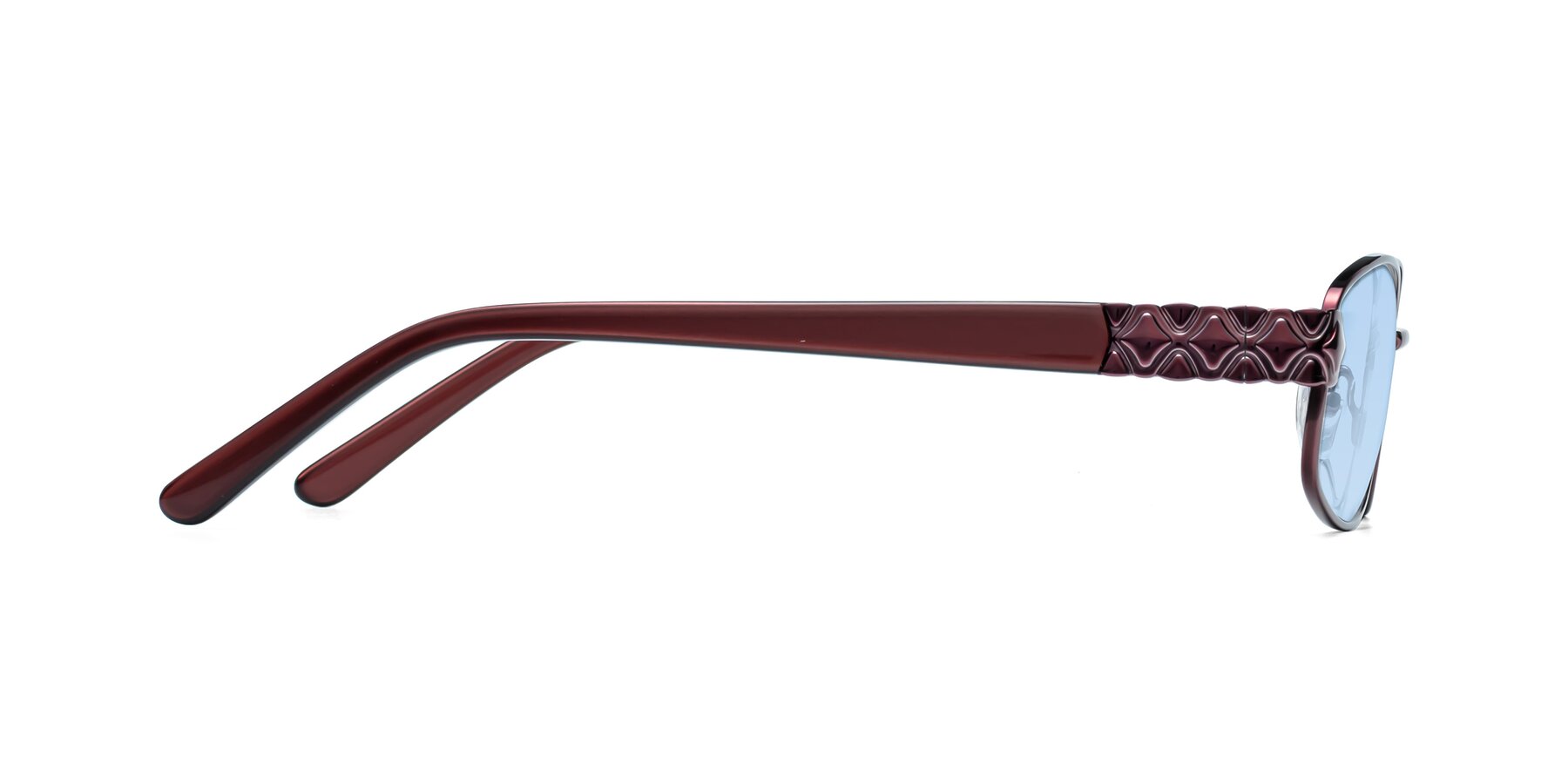 Side of Luxe in Wine with Light Blue Tinted Lenses