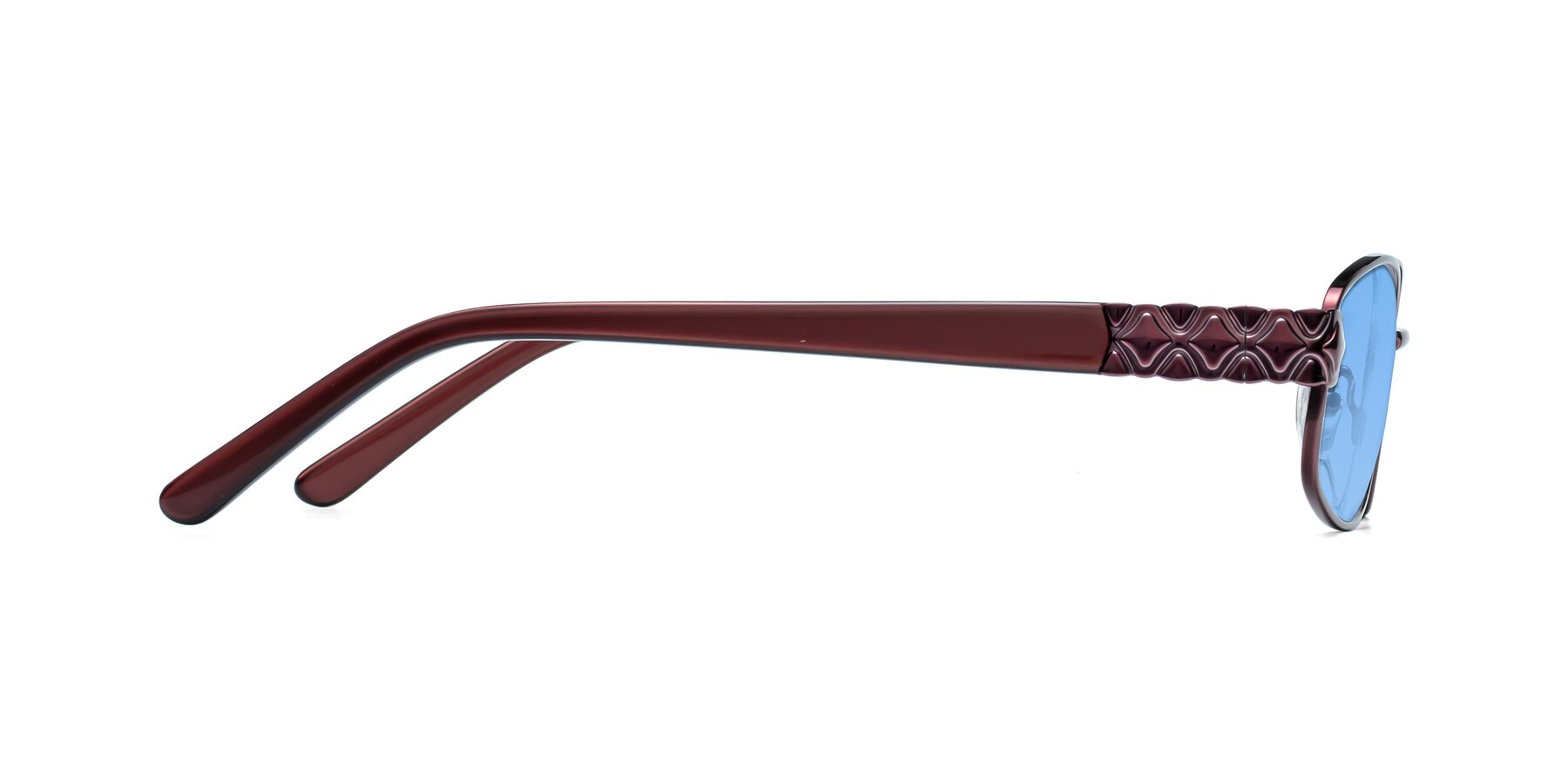 Side of Luxe in Wine with Medium Blue Tinted Lenses