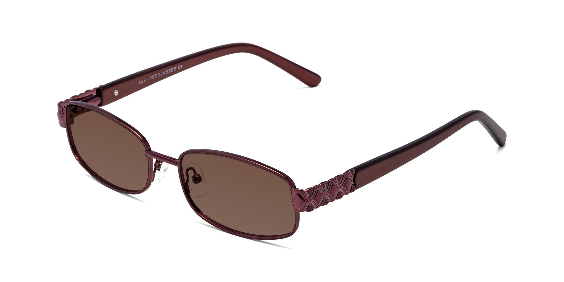 Angle of Luxe in Wine with Brown Tinted Lenses